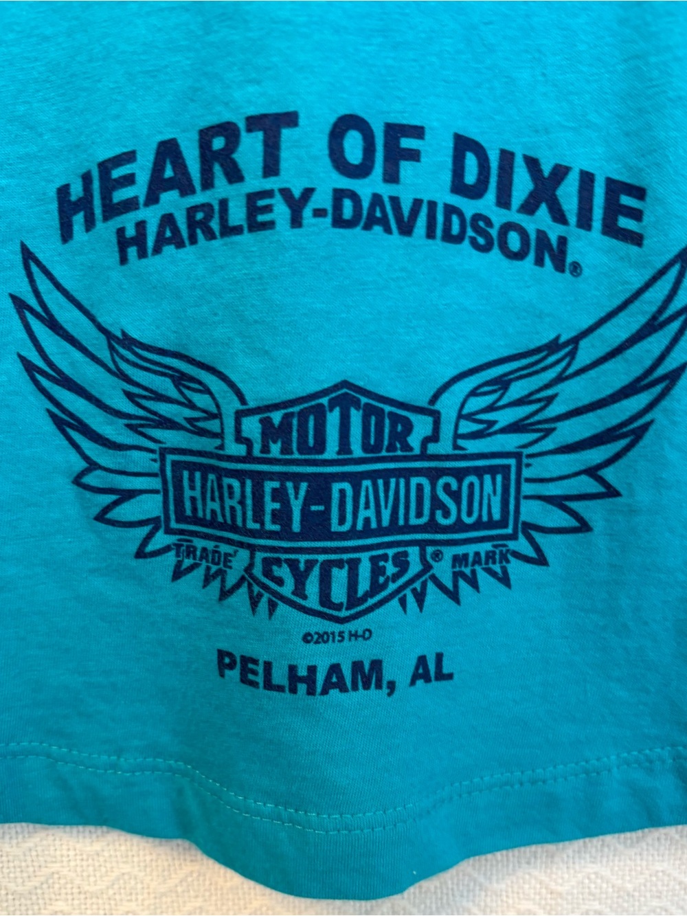 Harley Davidson women’s sequined teal tank top. Y2K Harley bling top.  Size S - Picture 3 of 5